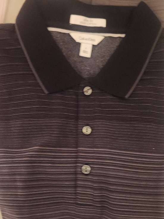 Calvin Klein Other - Calvin Klein Men's Black Polo with Thin White Stripes